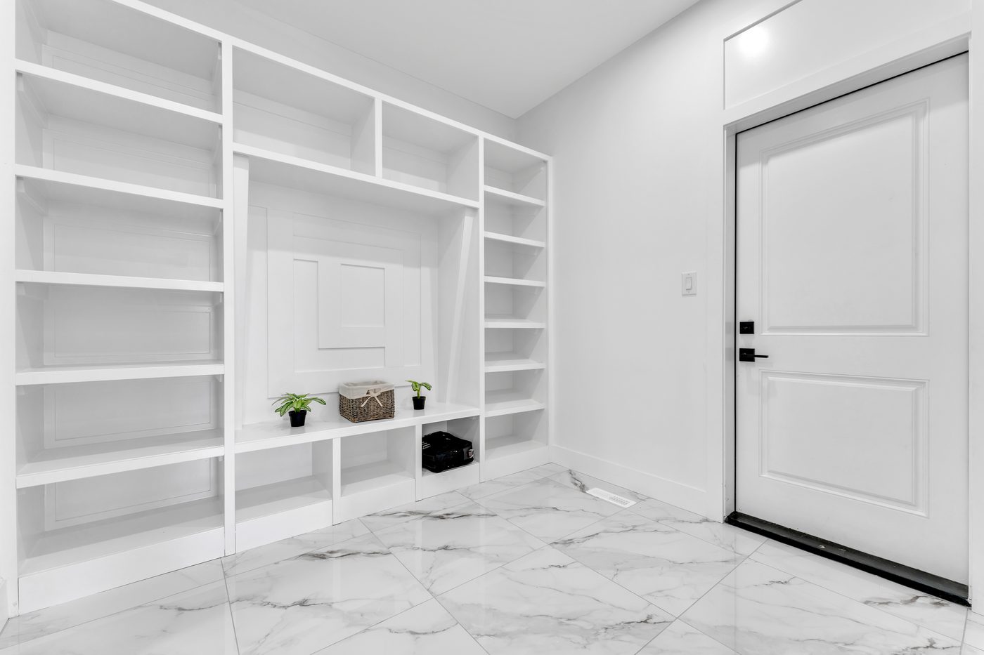 Mudroom built-in shelving